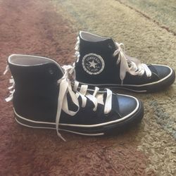 Size 6 Black Converse Pink Bows High top