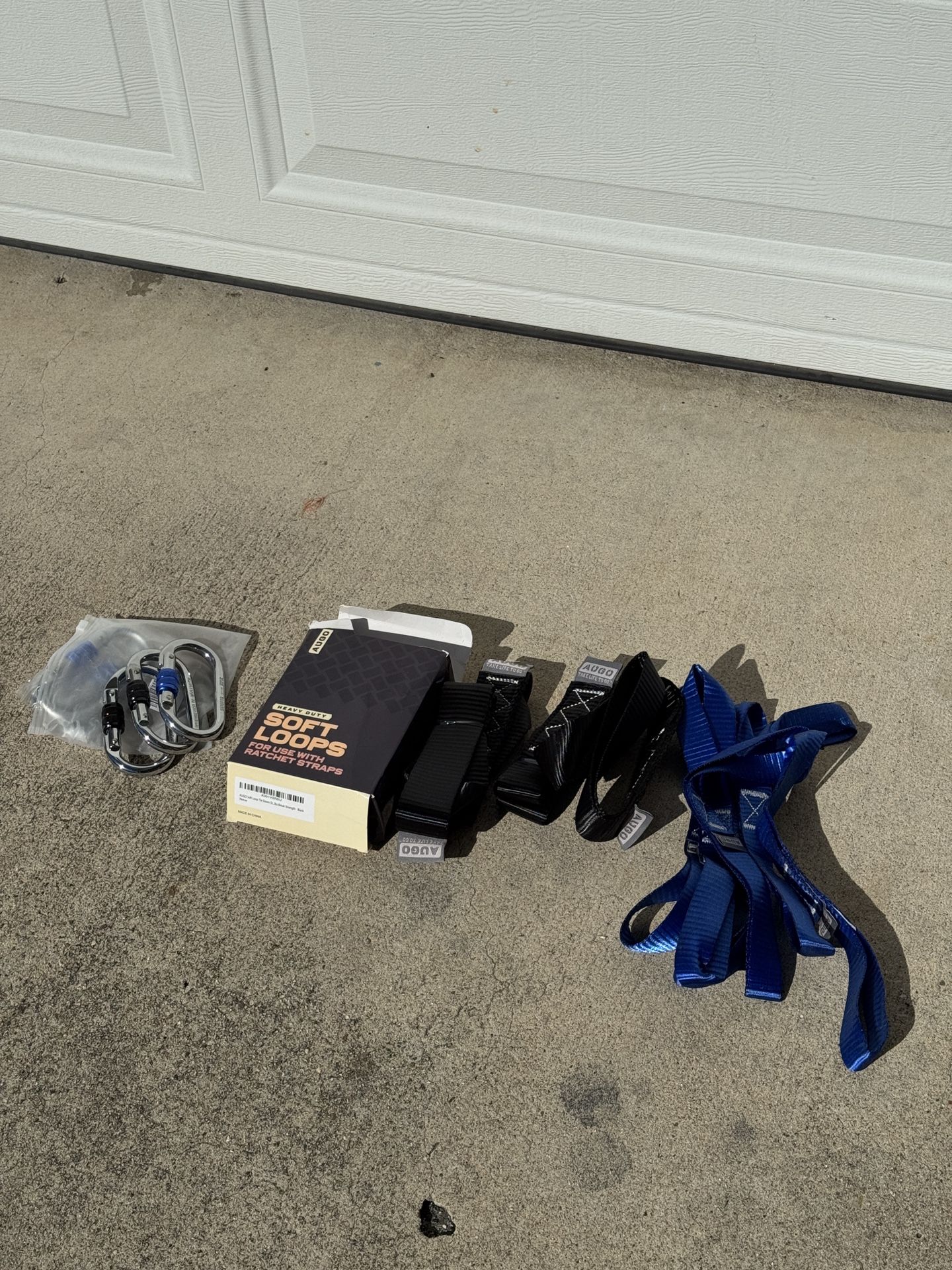 Heavy Duty Soft Loop  Tie Down Straps And Carabiner