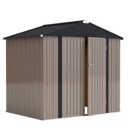 6 ft. W x 8 ft. D Outdoor Storage Metal Shed Lockable Metal Garden Shed for Backyard Outdoor 245 sq. ft.