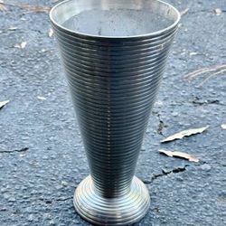 Vintage Antique Collectible Aluminum Mid Century MCM Flower Freestanding Vase Home Decoration Accent