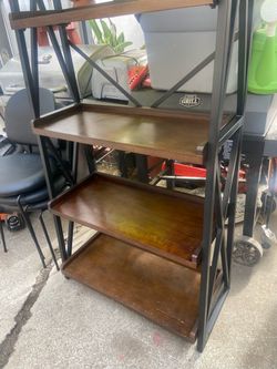Industrial Wood and Metal Bookshelf
