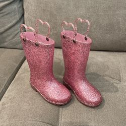 Pink Sparkle Todder Rain Boots Size 7 