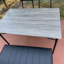 Table W/2 chairs and bench