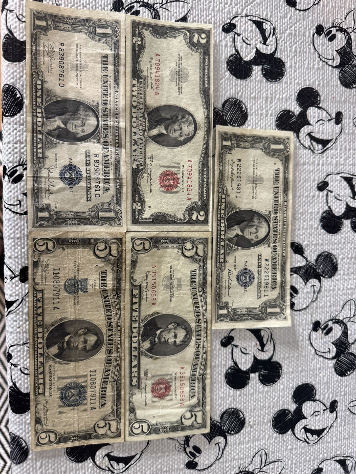 Old Dollar Bill Red And Blue Seal