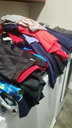 Lot of boy shirts, shorts, hoodies and pants