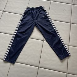 Adidas Tear Away Track Pants Nylon Medium Blue Vintage