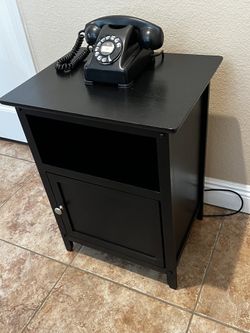 Small Black Night Stand Side Table 
