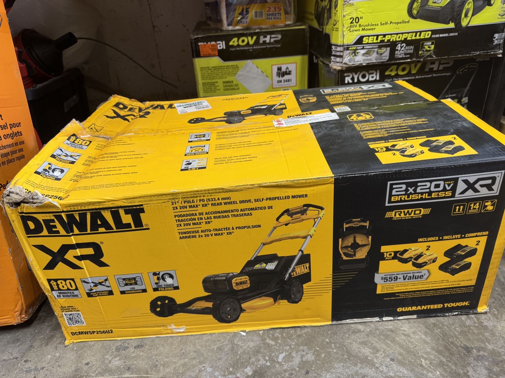 🧰🛠DEWALT 2x20V MAX 21” SELF PROPELLED Lawn Mower Kit w/(2)10Ah Batts/Chargers-NEW!-$390!🧰🛠