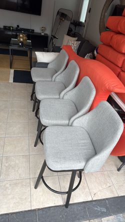 Grey swivel chairs