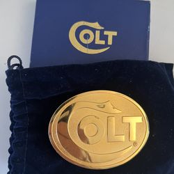 Vintage brass Colt buckle