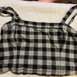 Hollister Black Plaid Size M Halter Top