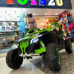 48v 48volt 48volt batteries canam maverick can-am 2 24v Remote control leather seats shocks soft tires screen for videos 4x4 led ligth razor power whe