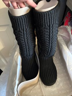 UGG Black Knit Tall Boots