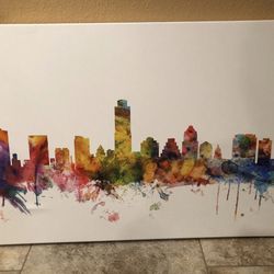 Austin Skyline Print - Michael Tompsett