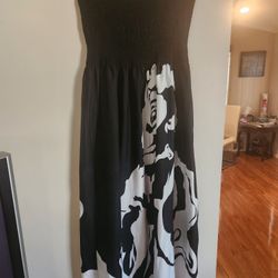 Womens Black And White Dress. Super Cute 1x 