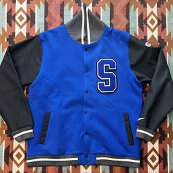 Nike Team Blue Letterman Varsity Jacket DJ5971-493 Men’s XL