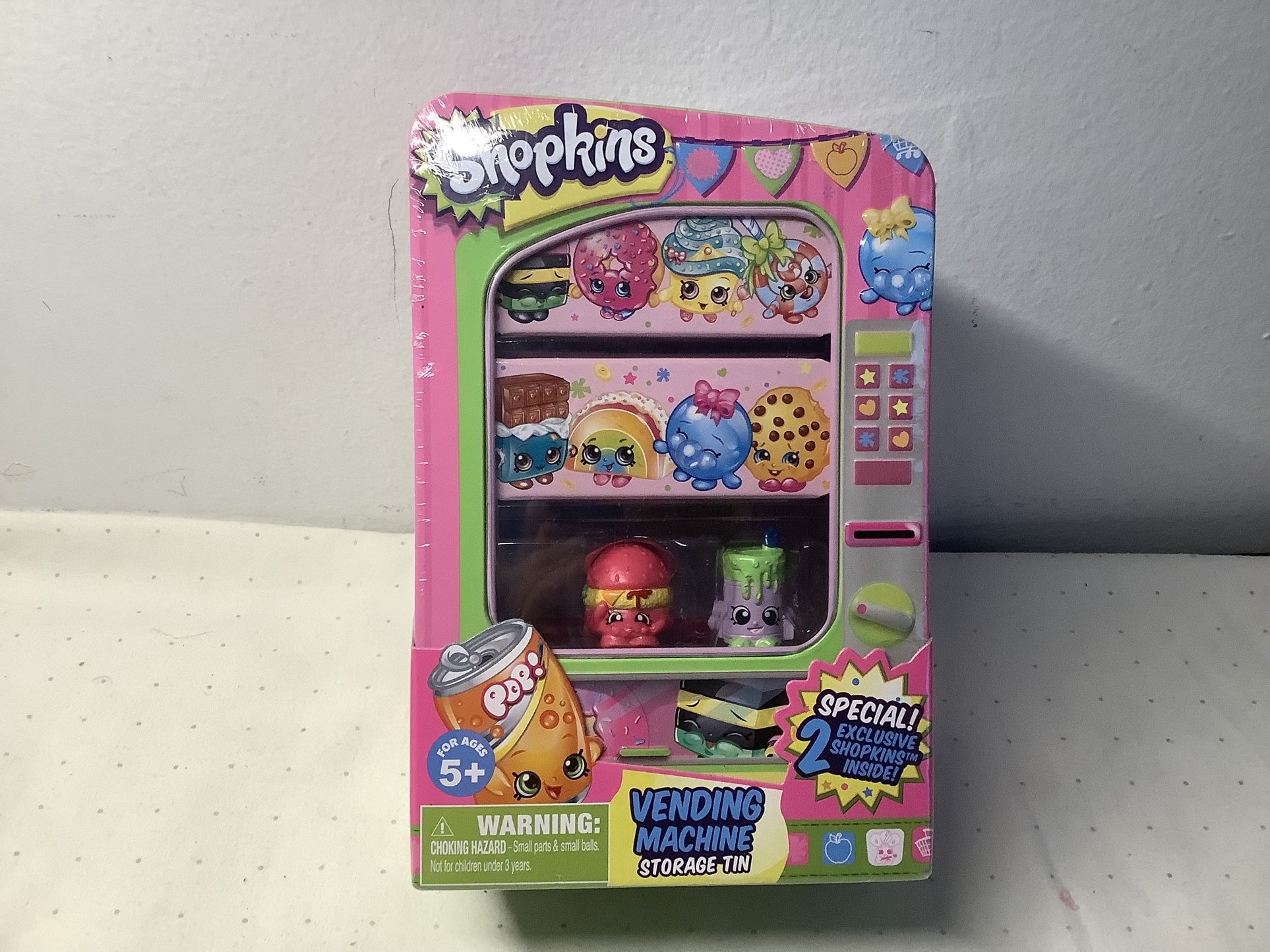 NEW!!! SHOPKINS VENDING MACHINE STORAGE TIN 2 EXCLUSIVE SHOPKINS