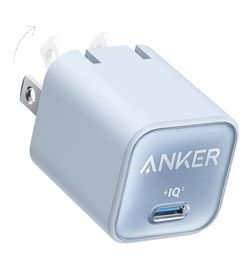 NEW Anker is Nano 3 30 W USB-C Fast Charger - New in Box Misty Blue