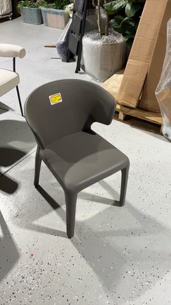 2 Gray Leather Dining Chair