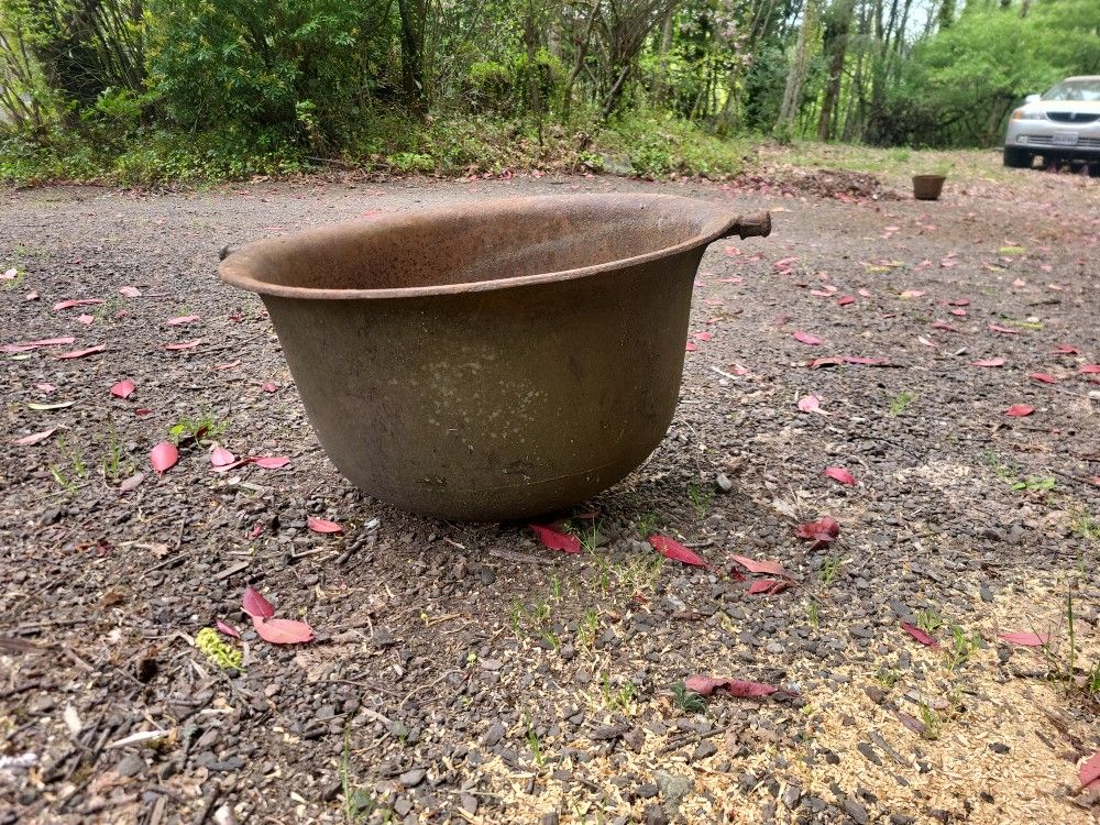 Large Antique Cast Iron Cauldron 