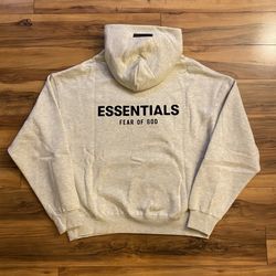 Essentials Light Oatmeal Hoodie Size Small, Medium, Large
