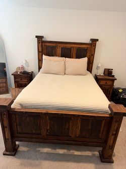 Rustic Queen Bed frame with Headboard and Footboard