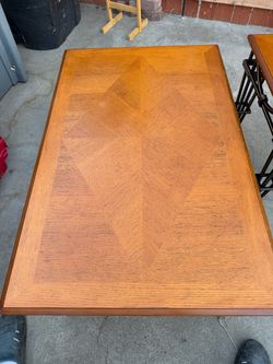 Vintage Wood Coffee w/Side Table with Beautiful Geometric Top 🪵✨$85/OBO