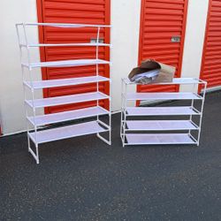 White Multi-Level Shoe Rack