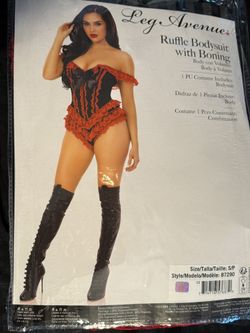 Ruffle Body Suit With Boning
