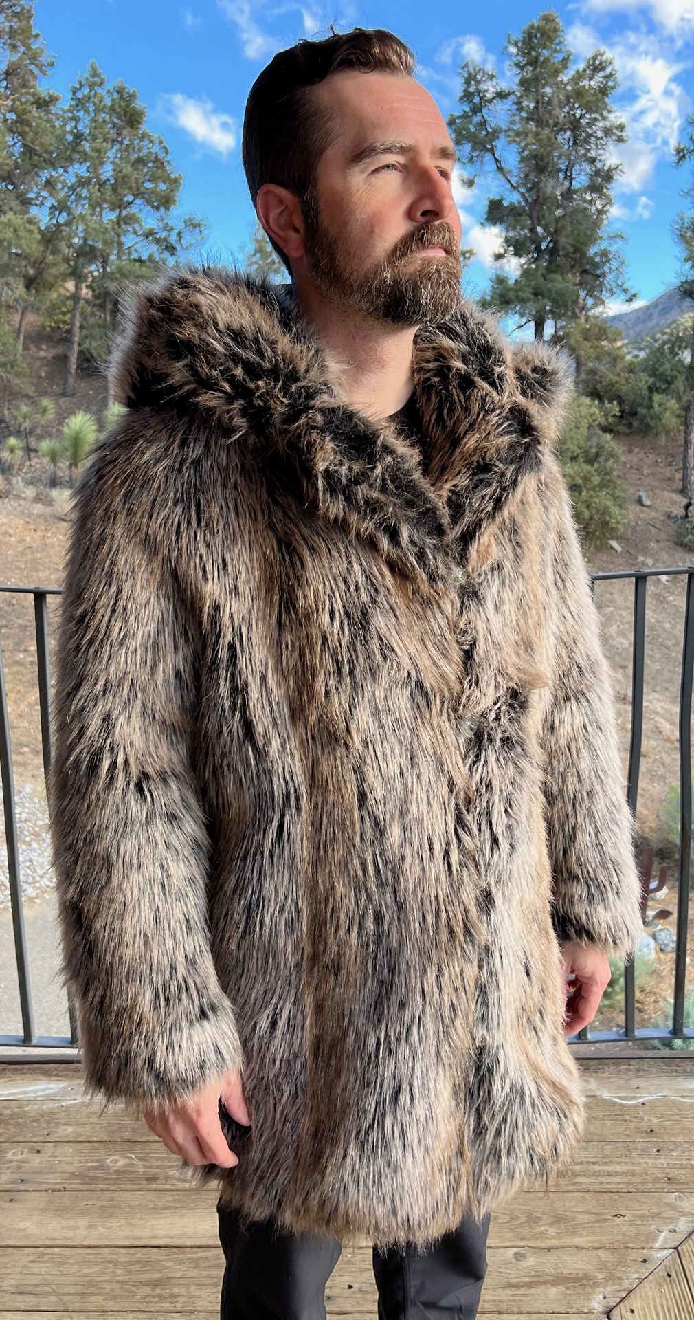 Spirit Hood Men’s Faux Fur Grey Wolf XS