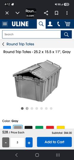 Round trip stackable totes