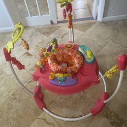 Fisher-Price Baby Bouncer Pink Petals Jumperoo Activity Center with Music Lights Sounds and Developmental Toys