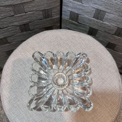 Rare Unique Vintage Glass Candle Holder 