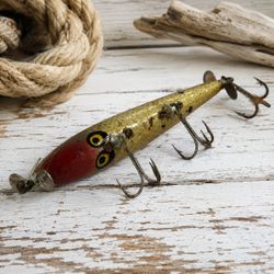 Vintage Wooden Double Prop Fishing Lure 4.5” Antique Topwater Bait