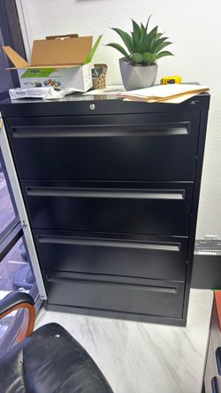 Black metal cabinet