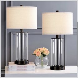 23.5'' Glass Table Lamp Set of 2