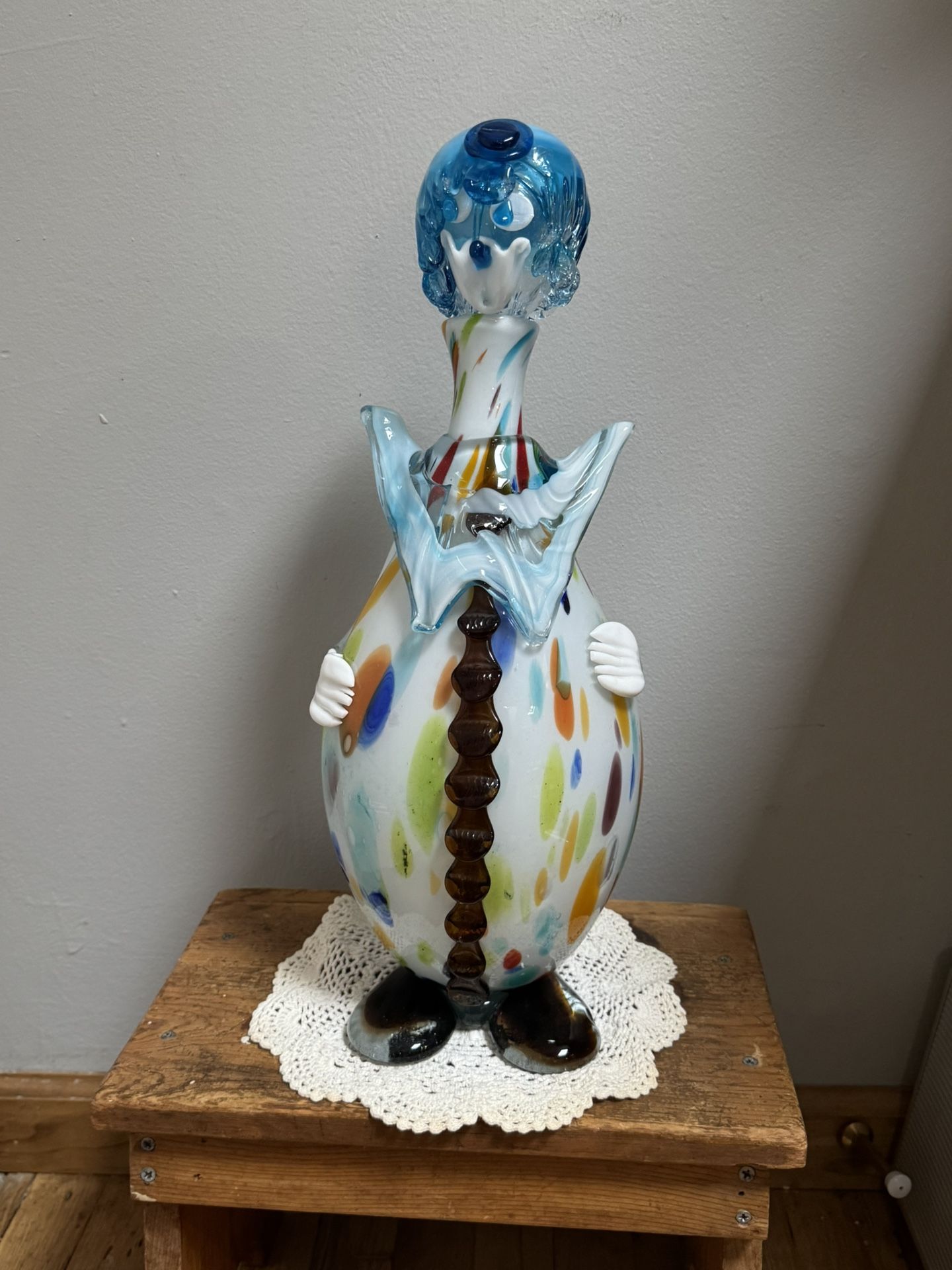 Tall Vintage Murano Art glass Clown