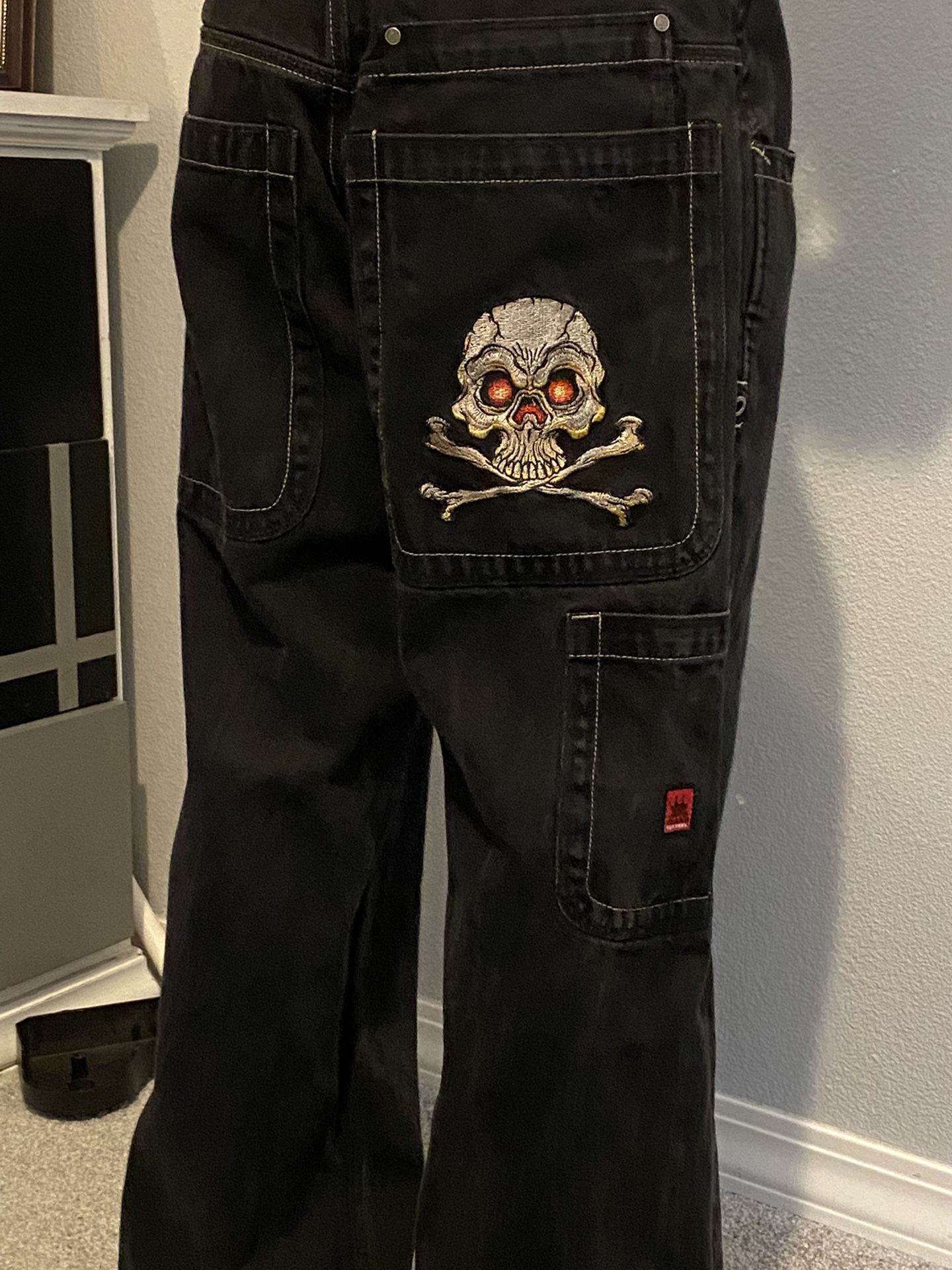 Vintage Black JNCO Jeans Skull n’ Cross Bones 34x32