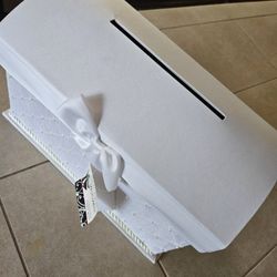 Wedding Gift Card Box, White 13×8×8", Like New 