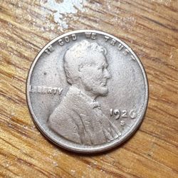 1926 S USA United States Wheat Penny 1 Cent Lincoln Coin