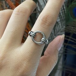 Unisex S925 Silver Open Ring,Silver Adjustable Ring,Silver Link Open Ring,