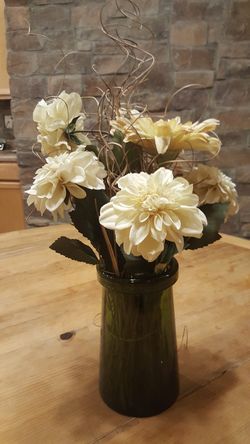 Decorative vase with artificial flowers