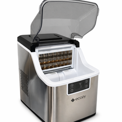 Ecozy Countertop Ice Maker - Stainless Steel - Fast 6 - Minute Ice Machine
