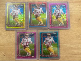 Topps Chrome Brock Purdy set of 5 /250,/199, pink, lime, RWB