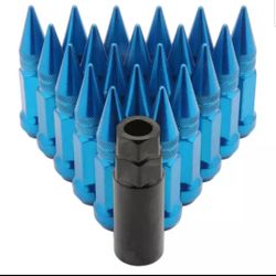 Ray's steel spike blue Lugnuts