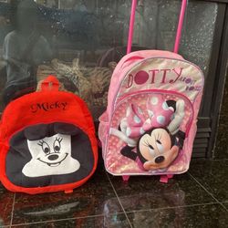 Mickey Backpack and Minnie Suitcase-backpack