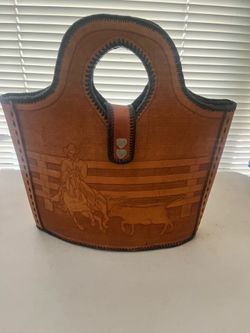 Vintage hand-tooled leather purse