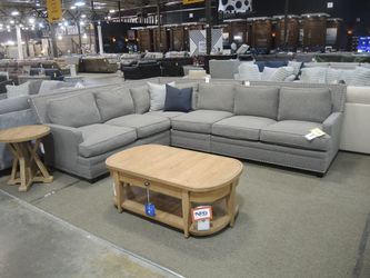 Carolina Crafted Nolan Gray 4-Piece Corner Sectional with Nailhead Trim