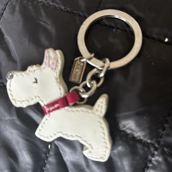 COACH “Scottie” Scottish Terrier Patent Leather Dog Keychain y2k rare accessory 