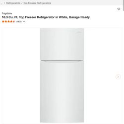 Frigidaire 18.3 Cu. Ft. Top Freezer Refrigerator in White, Garage Ready